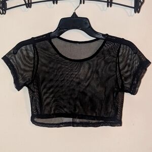Cropped Mesh Tee